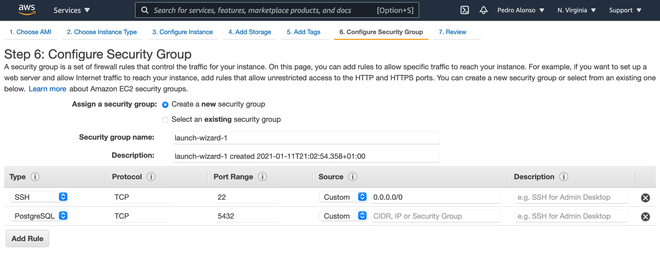 Select security group