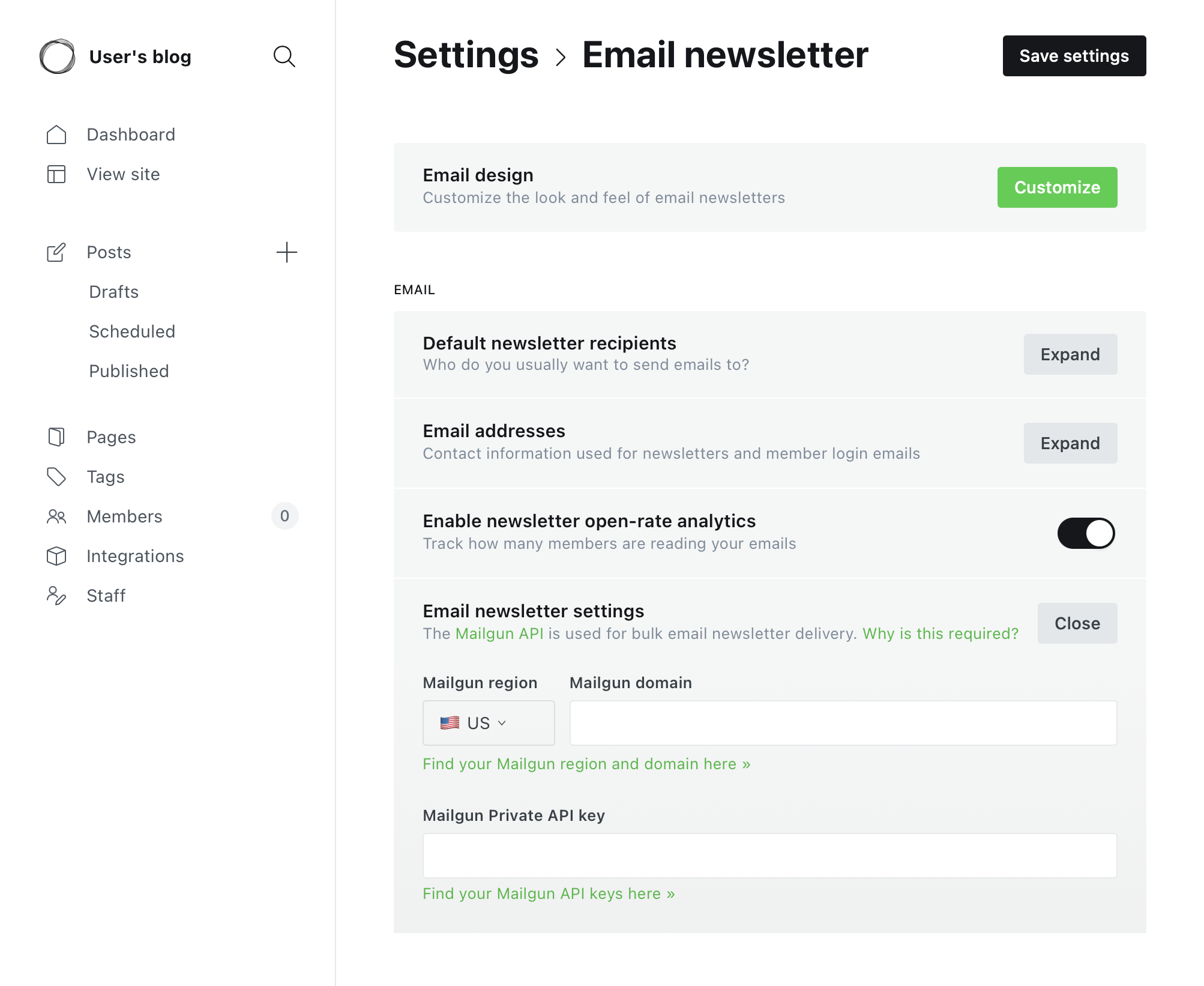 ghost-newsletter-config