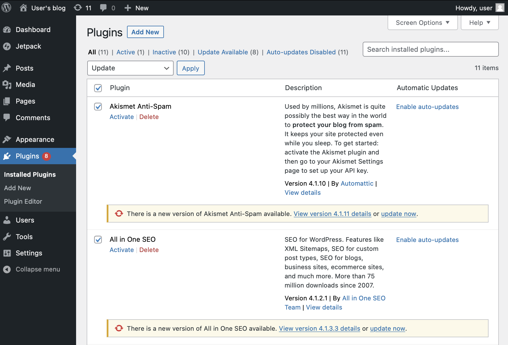 wordpress-update-plugins