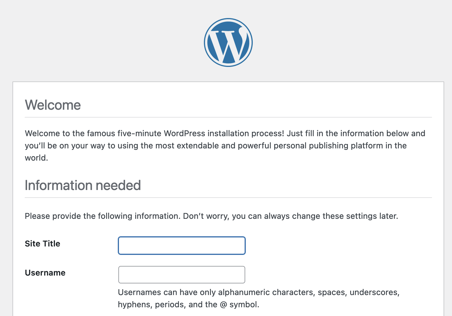 WordPress-setup